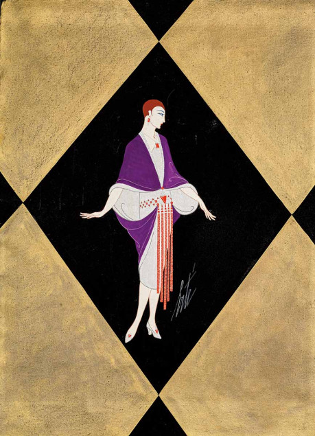 Erté The Dress Coat (Nightclub, Manhattan Mary), 1927 Original gouache on paper 15.25 x 11.25 