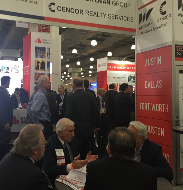 Bob Young, left, and Herb Weitzman hold a meeting at ICSC in New York.
