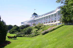 Mackinac Island’s famous Grand Hotel features the world’s longest front porch. 