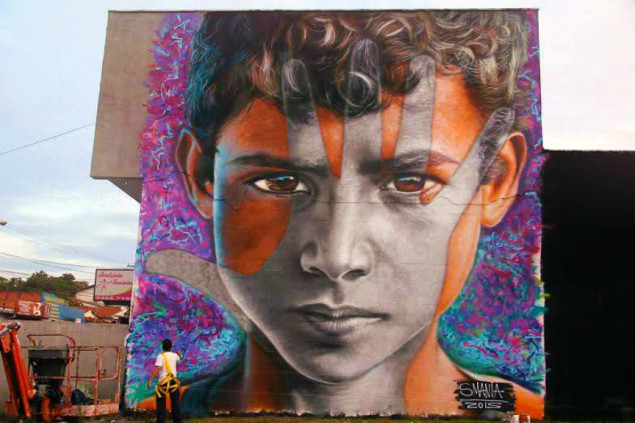 A wall mural by Leonardo Donanzan in Americana, Brazil, painted as part of the 