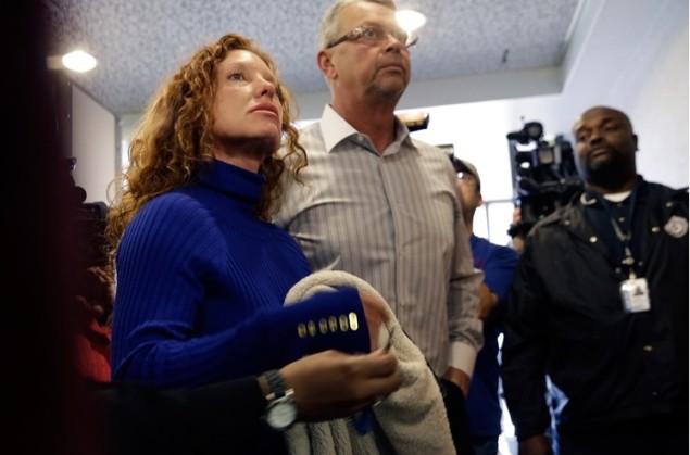 Fred and Tonya Couch in a courthouse in February 2014.