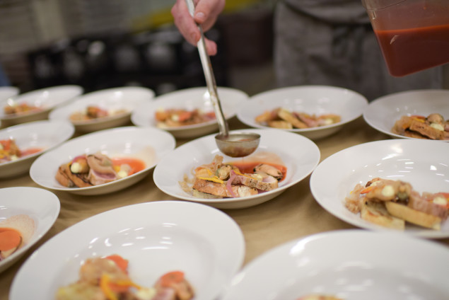 Escabeche of Spanish mackerel, albacore tuna, and bouchot mussels