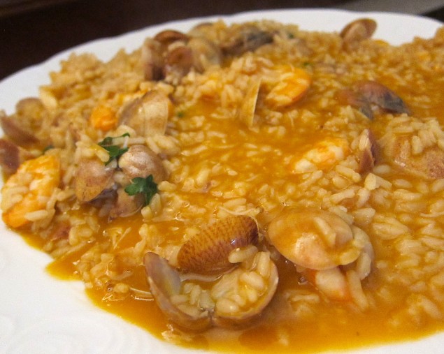 Traditional Portuguese shellfish stew.