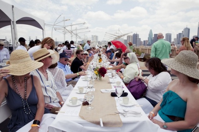 One of the earliest events when the Continental Avenue Bridge opened as a pedestrian space in 2014 was a gospel brunch.  (Photo: Desiree Espada)