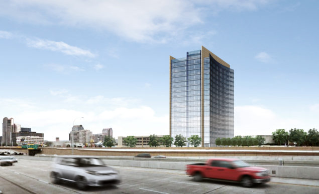 Artist's rendering of Hillwood's planned office tower at Dallas Midtown.