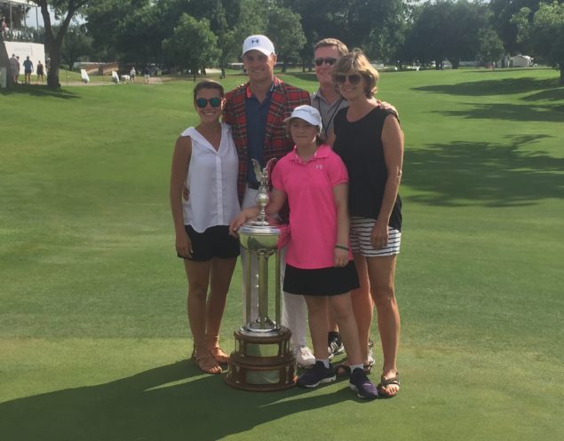 Jordan Spieth with his parents, girlfriend Annie, and sister Ellie, at Colonial Country Club in Fort Worth.