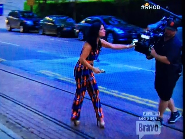 LeeAnne pretends to assault a Bravo cameraman. 