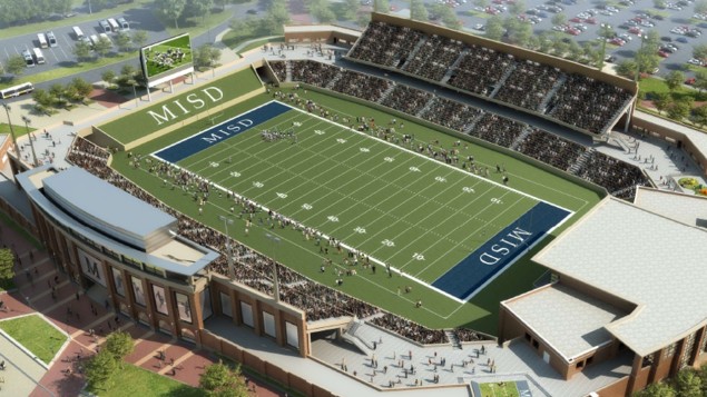 An illustration of what the big, fancy new McKinney ISD stadium would look like.