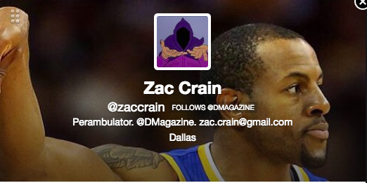 Zac Crain Twitter bio