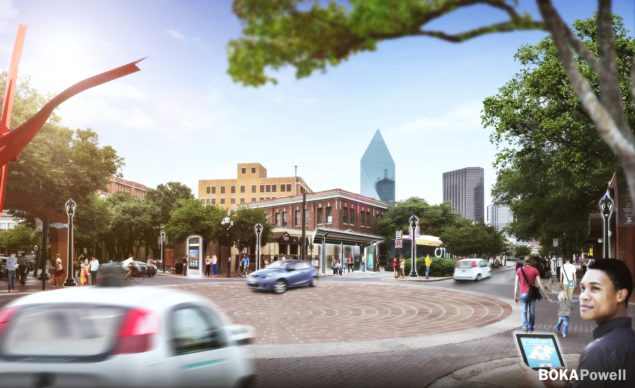 A rendering by Boka Powell highlights smart objects that will be installed in the West End.