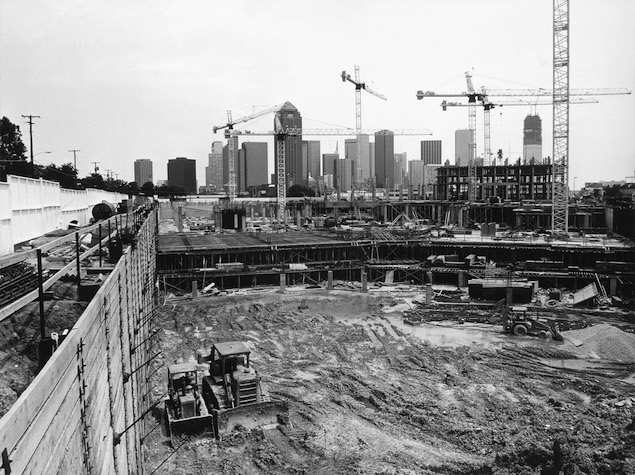 Construction of The Crescent in Uptown, which opened in 1986.