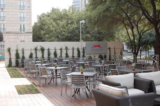 New patio deck for Palomino restaurant at The Crescent