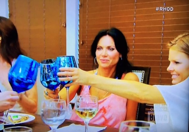 Brandi stocks her vacation home with plenty of tacky stemware.