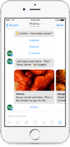 Conversable is helping Wingstop customers order food via Facebook messenger and Twitter.