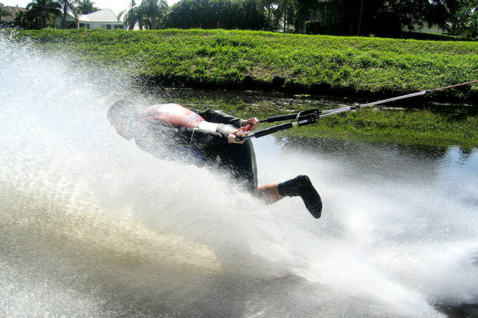 Wilke shows off his backward skiing moves.