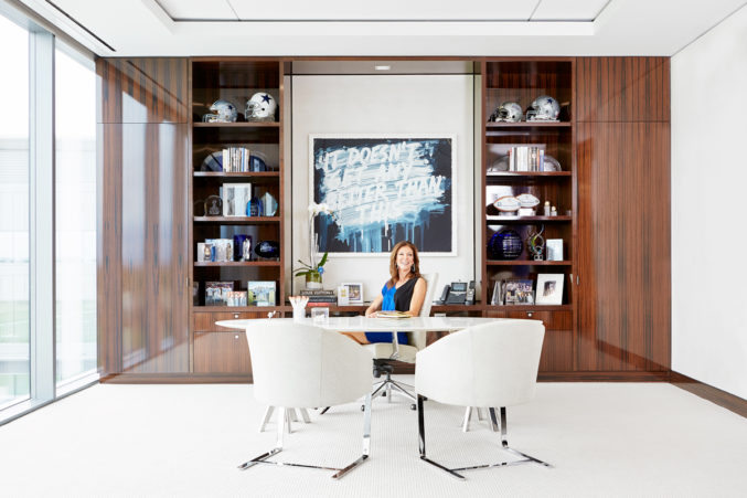 Charlotte Jones Anderson in her office at the Dallas Cowboys’ new headquarters in Frisco.