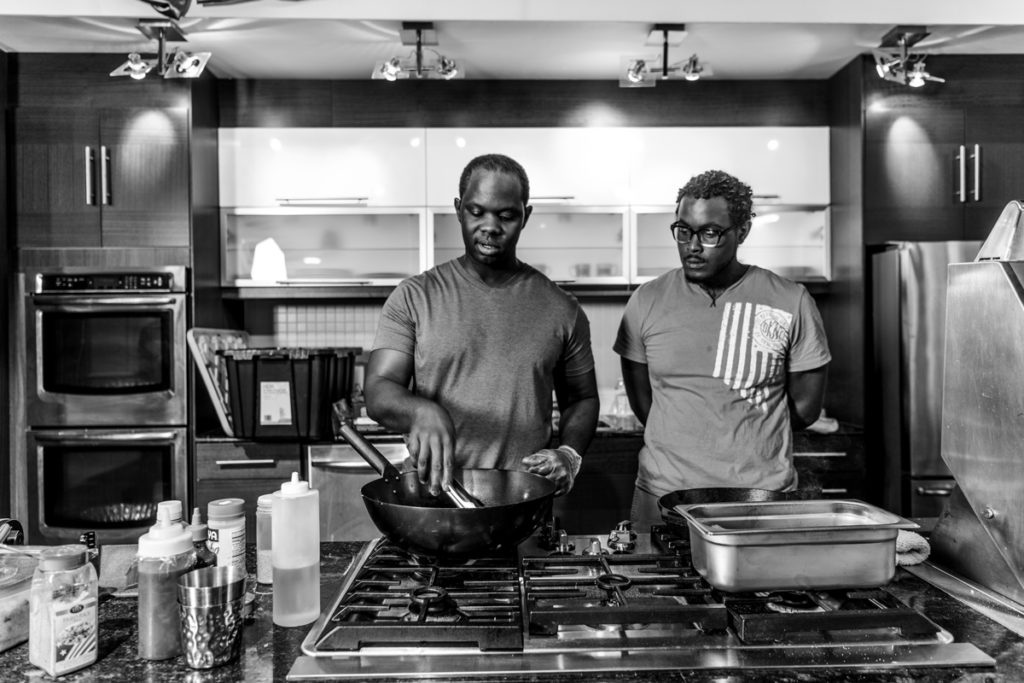 Stephen Alade prepares his Caribbean Pineapple Korn-A-Copia for the first judges’ tasting round.