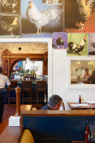 The interior of the restaurant is a shrine to the regal beasts.