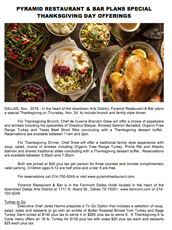 2016 Thanksgiving Guide: Where to Pre-Order Meals and Dine Out - D Magazine