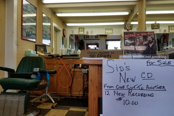 Sid Alba's barbershop in Alba, where he'll sell you a cop of Sid and Billy King's newest album. Photo by Alex Macon.