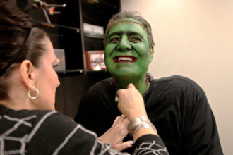 CEO Gary Kelly dressed as Frankenstein for Halloween in 2011. 