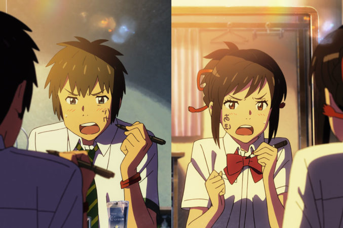 “Your Name,” the highest grossing anime movie of all time, follows two high schoolers who switch bodies. 