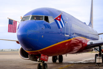 Southwest’s inaugural flight to Cuba arrived at the Havana airport in December 2016. Image courtesy of Southwest Airlines.