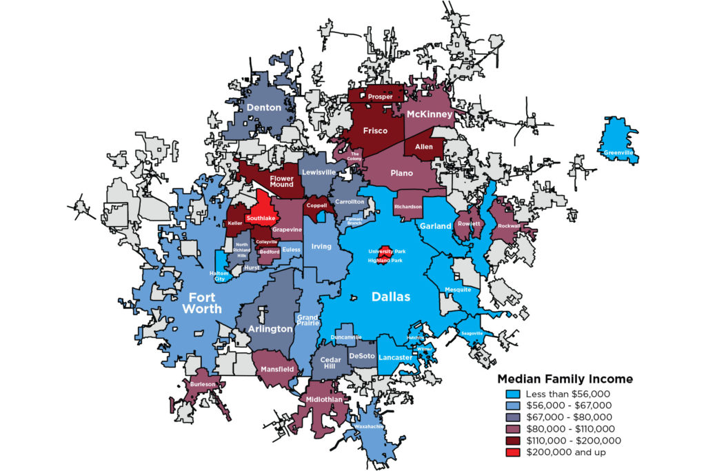Dallas Lags Behind in Median Family D Magazine