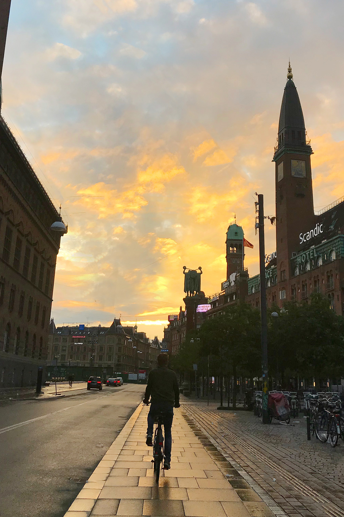 Krista riding an E-Bike at sunset