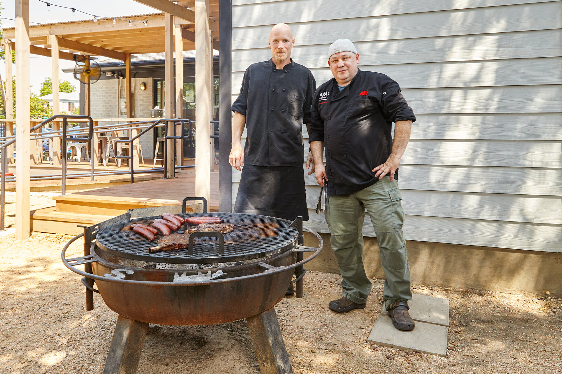 The Meat Shop’s owner, Keith Browning, and his sous chef, Jeff Harper