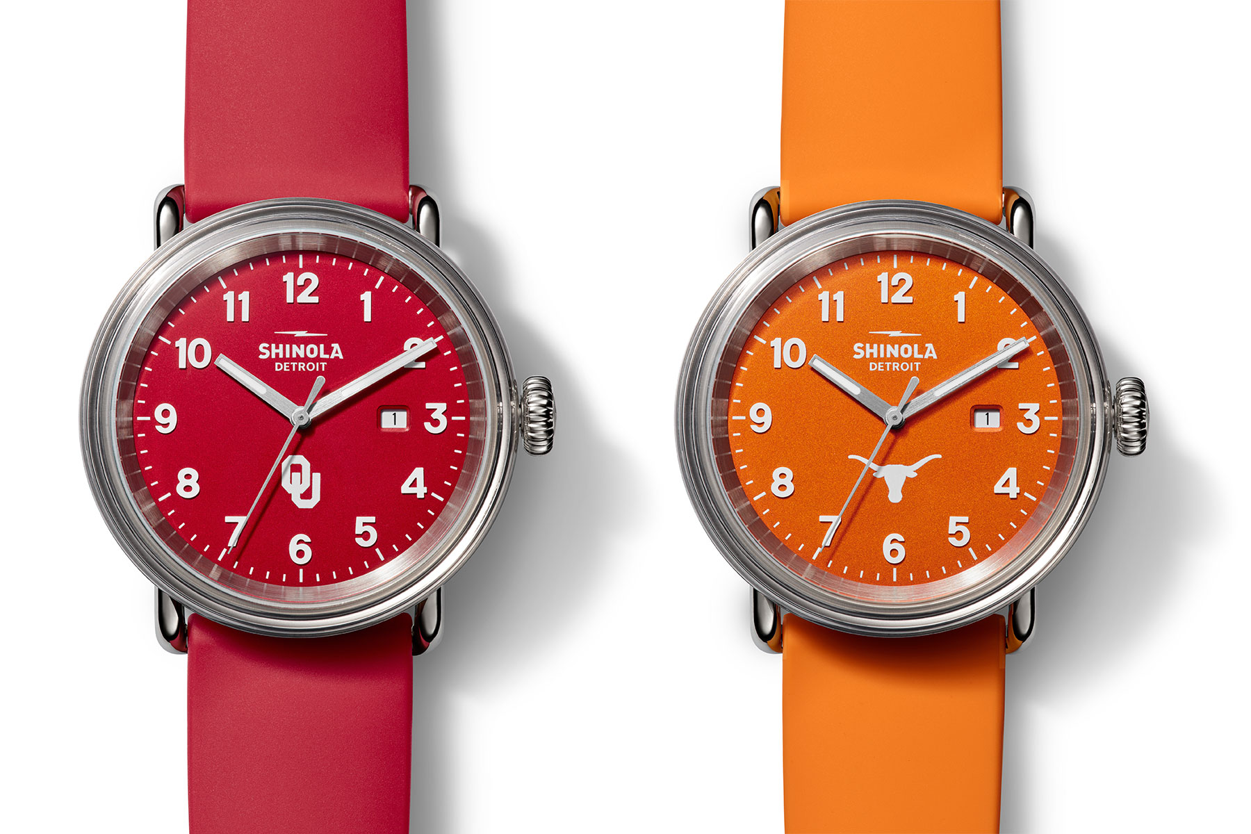 Shinola's limited-edition TX/OU collection, sold at Neiman Marcus