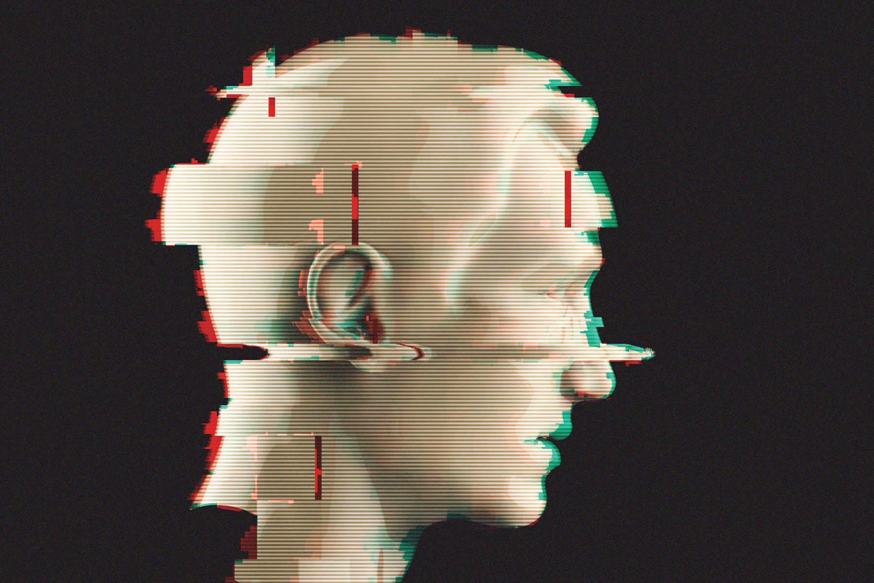 Digital glitch picture of human