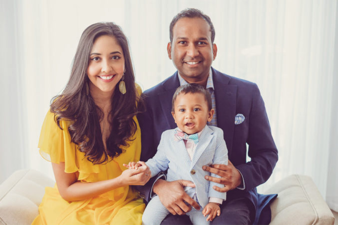 Nafees Alam with his wife and son