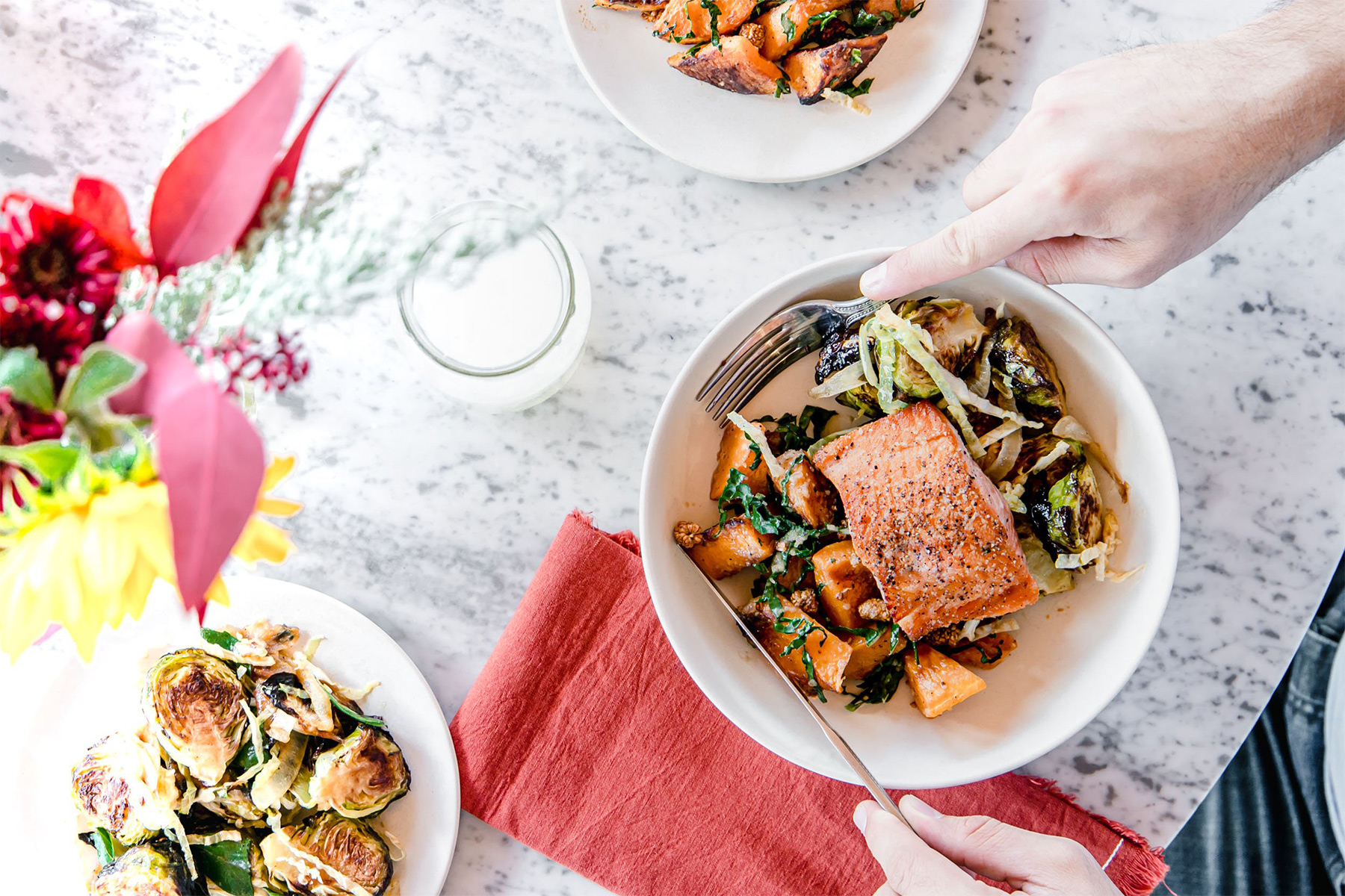 flower child salmon bowl