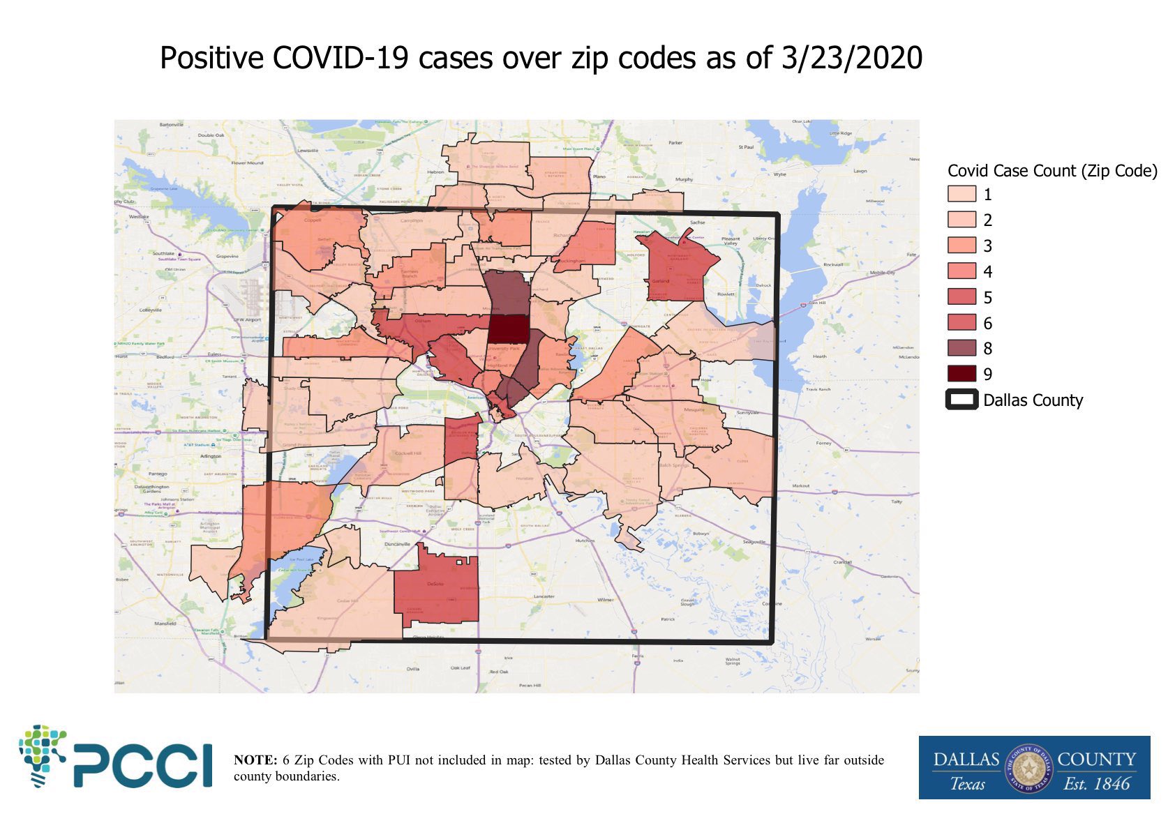 zip code map of dallas The Nonprofit Mapping Covid 19 In Dallas D Magazine zip code map of dallas