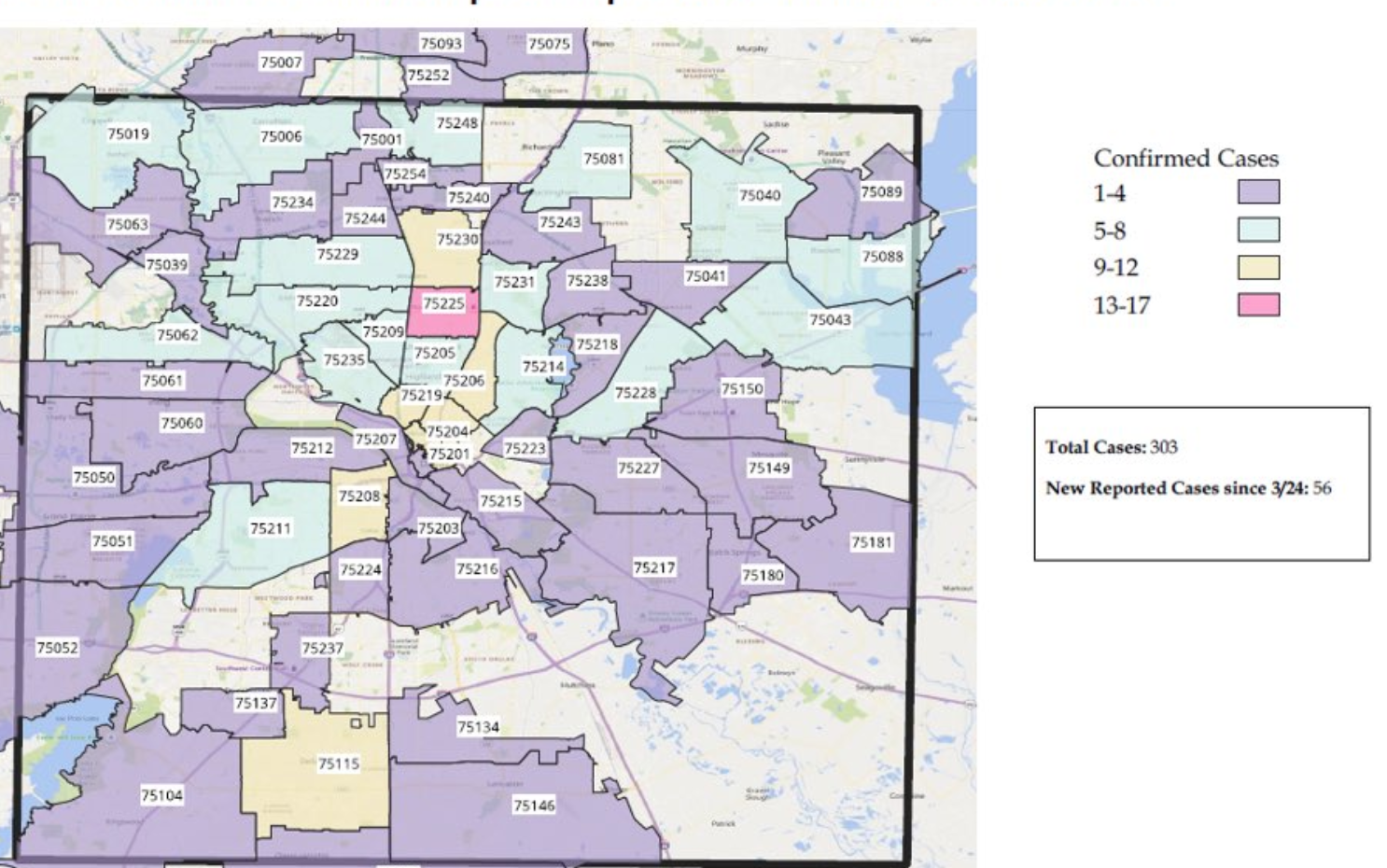 dallas county zip code map covid Covid 19 Cases In Dallas Likely Underestimate The Virus Spread dallas county zip code map covid