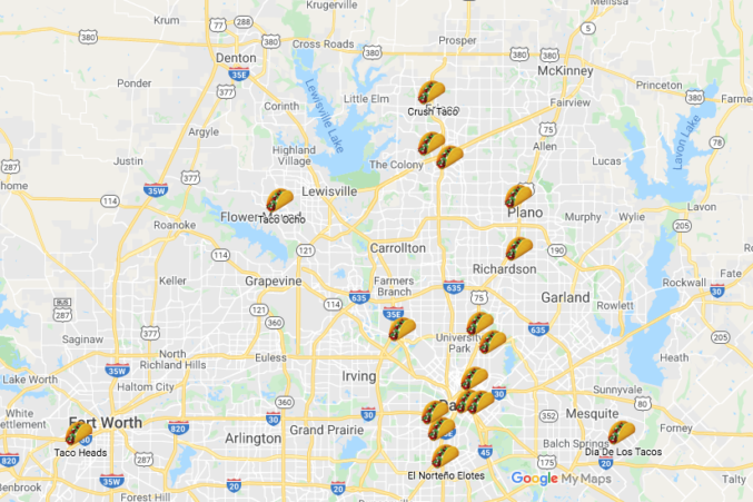 Four Corners Brewing Co Made A Taco Map And You Should Use It D Magazine