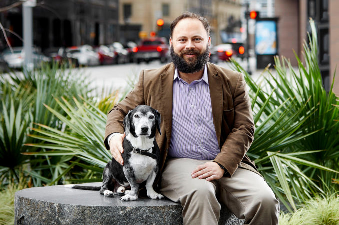 Richard Margolin and his dog Gonzo