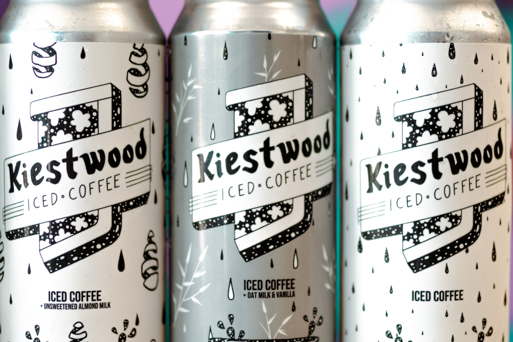 Three close-ups of Kiestwood Iced Coffee.