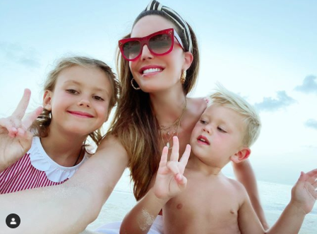 Elizabeth Chambers with kids Harper and Ford in Grand Cayman