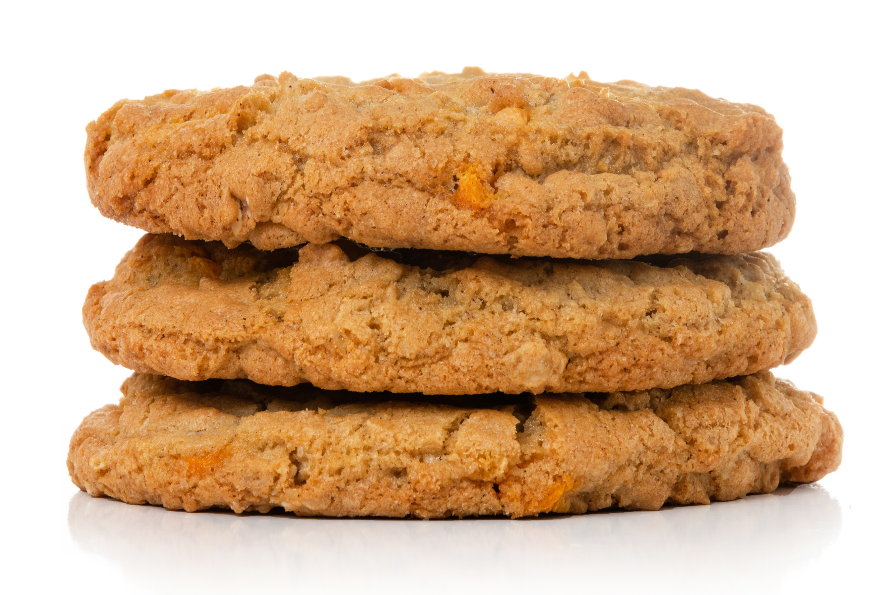 A stack of three butterscotch cookies from Cookie Society bakeshop.