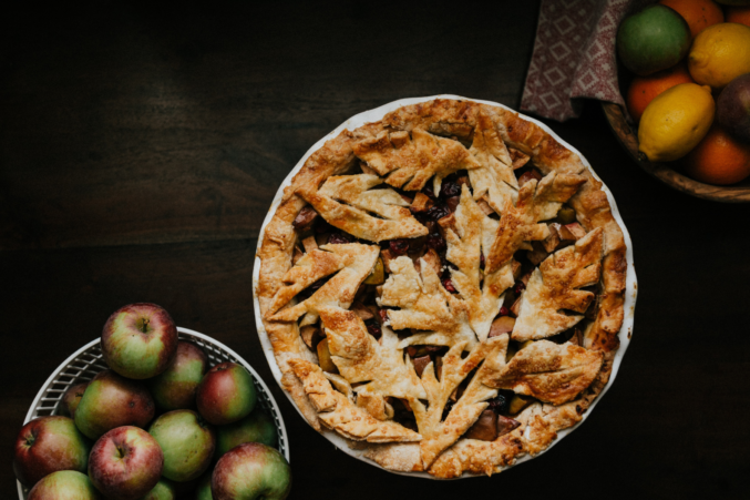 Apple pie with leaf crust