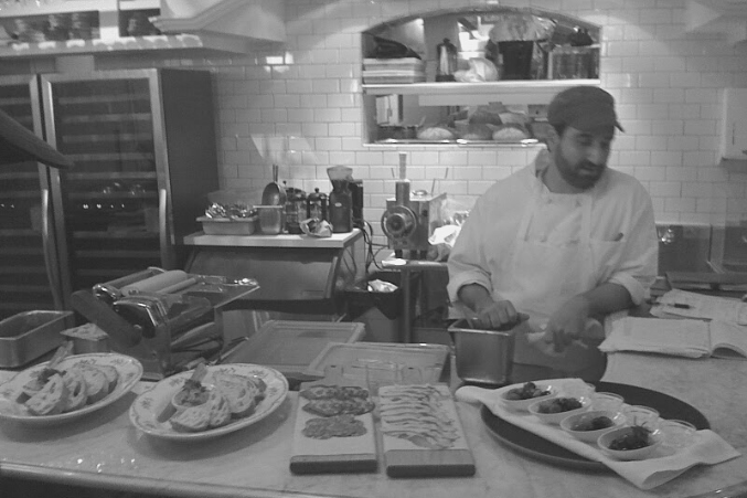 David Uygur showing off his early charcuterie skills.