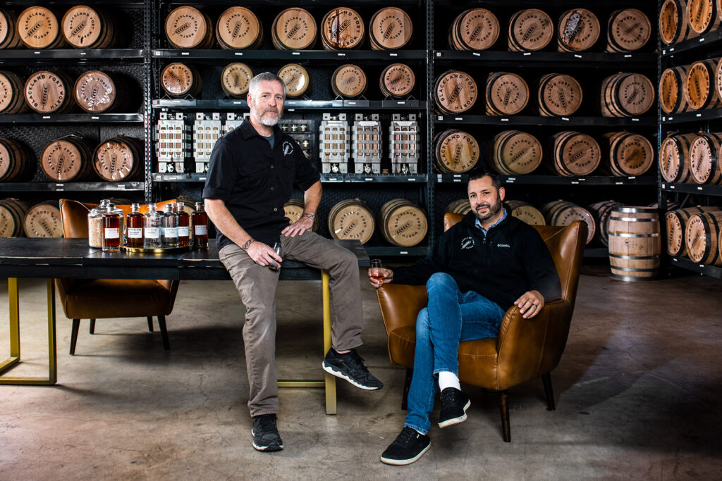 Blackland Distillery Founder Markus Kypreos and head distiller Ezra Cox III