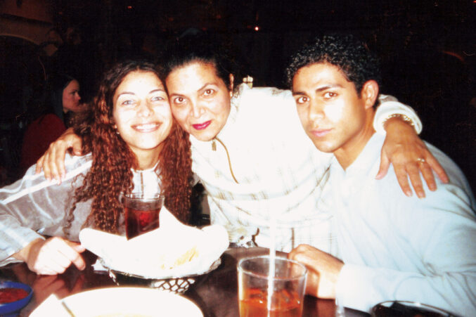 Hesham Elgaghil with sister and mother