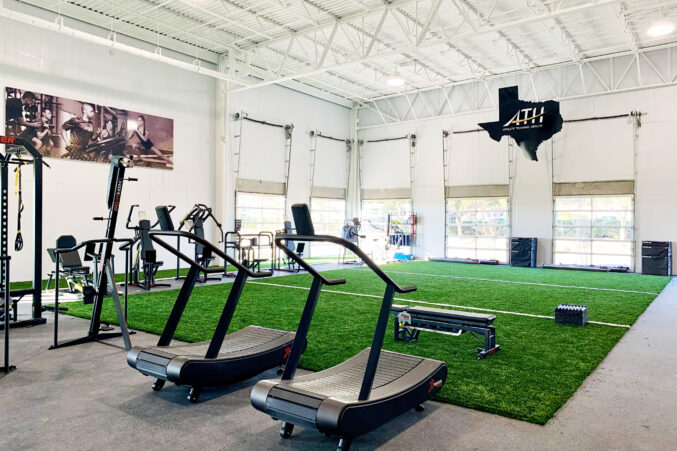 Texas Health Athlete Complex interior turf