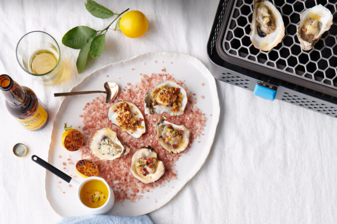 Grilled oysters