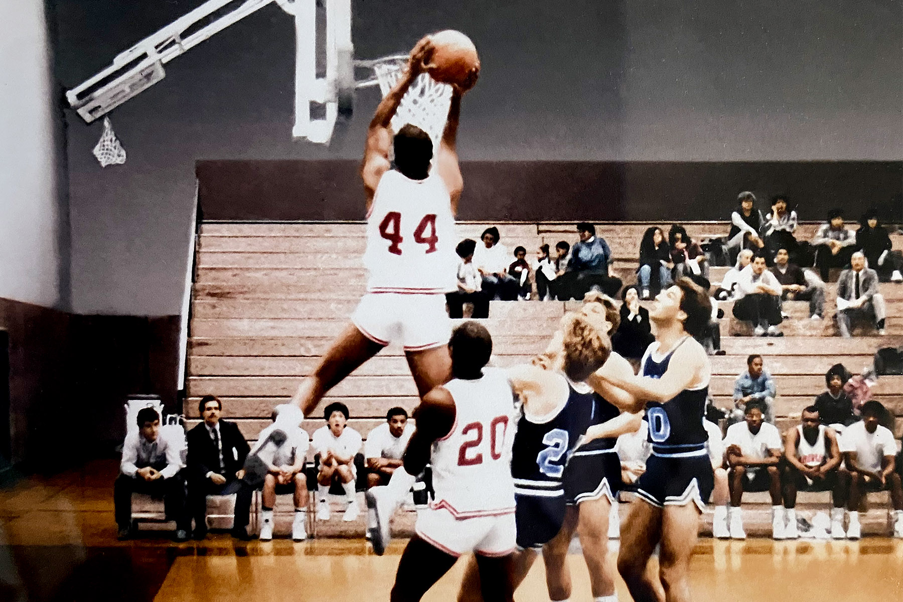 Michael Sorrell playing basketball at Oberlin College