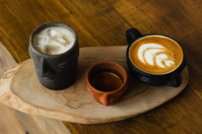 Horchata in a clay cantarito.