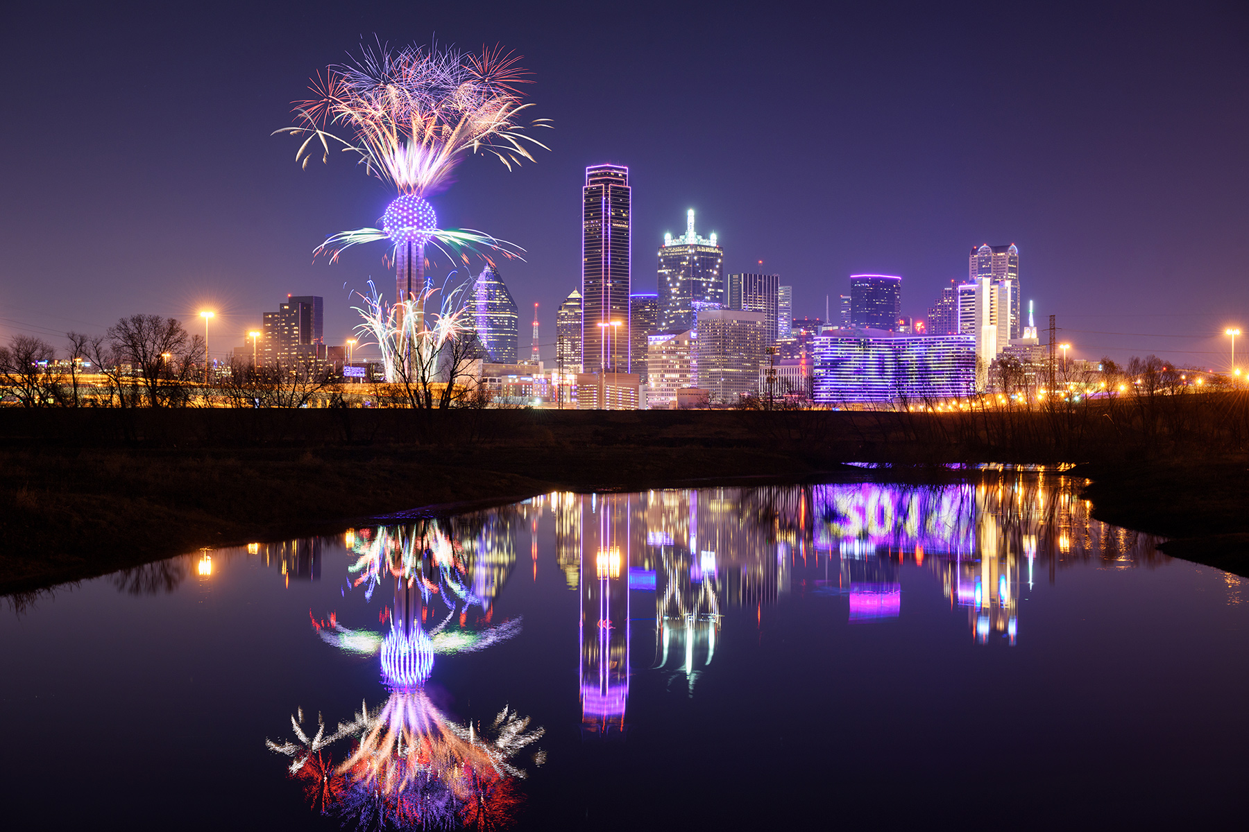 Reunion Tower New Years Fireworks